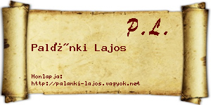 Palánki Lajos névjegykártya